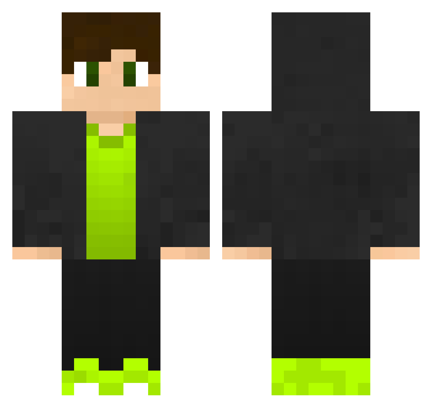 Unbaptized Minecraft skin, front and back view