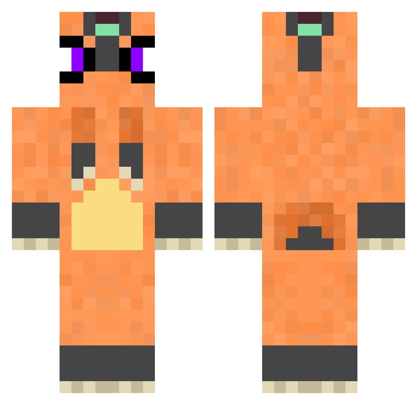alexio76 Minecraft skin, front and back view