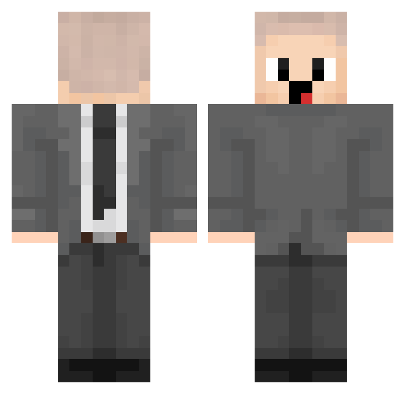 MacerMAKER Minecraft skin, front and back view