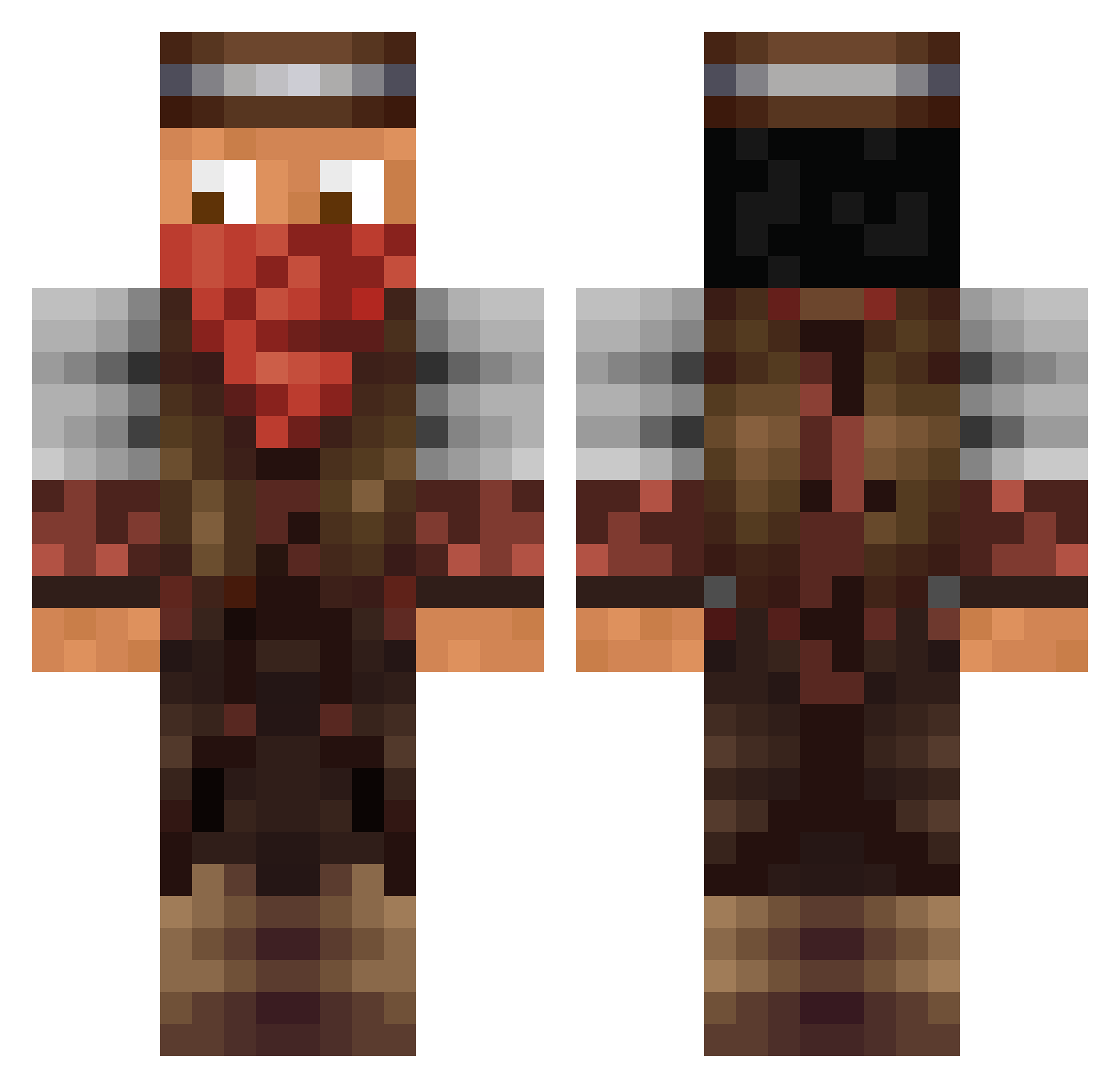 Barkeeper Minecraft skin, front and back view