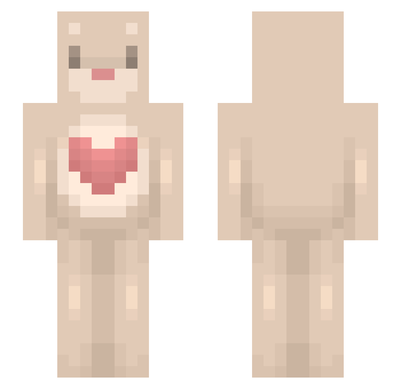 MyL0v3 Minecraft skin, front and back view