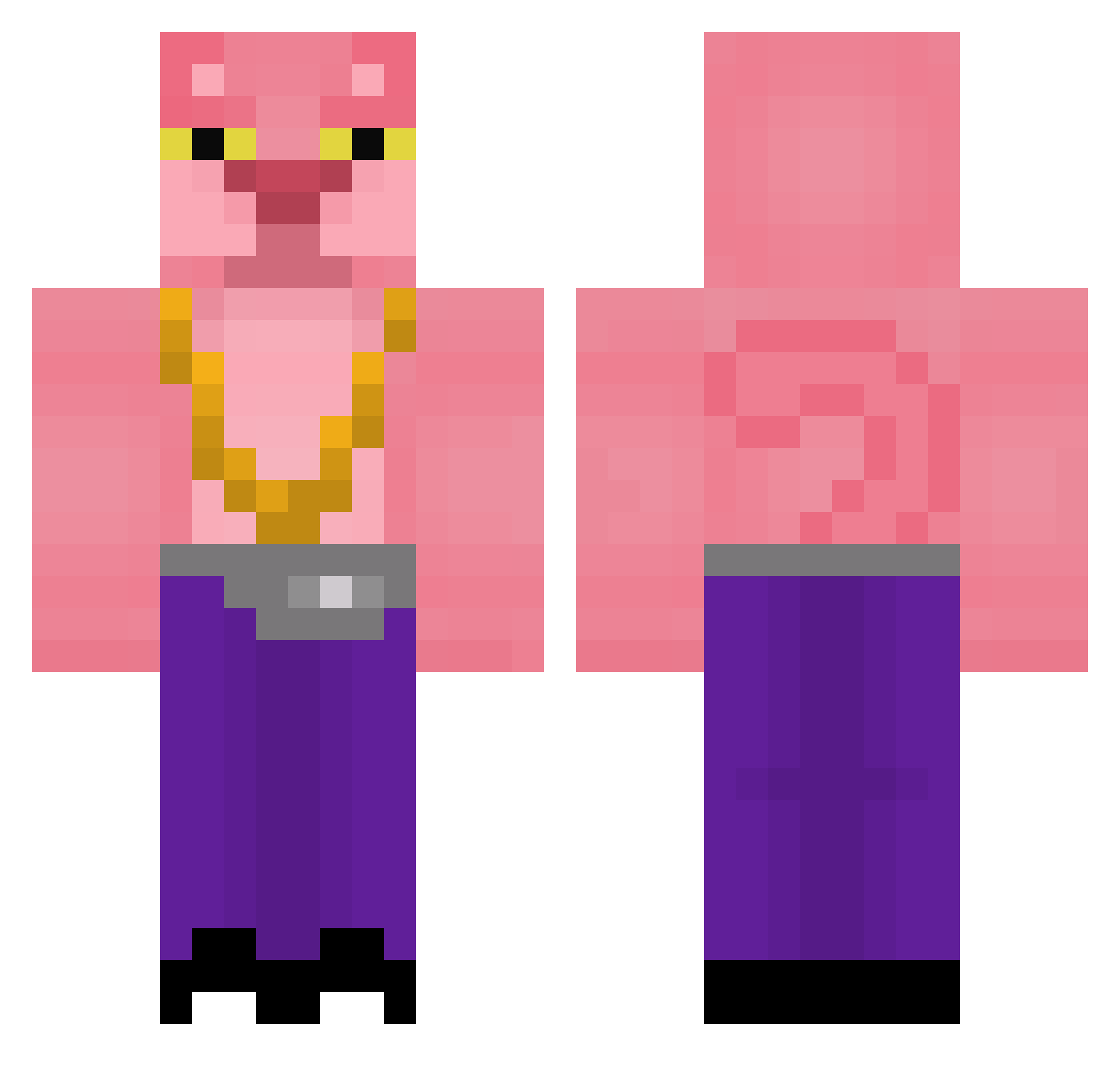 killyoumom Minecraft skin, front and back view