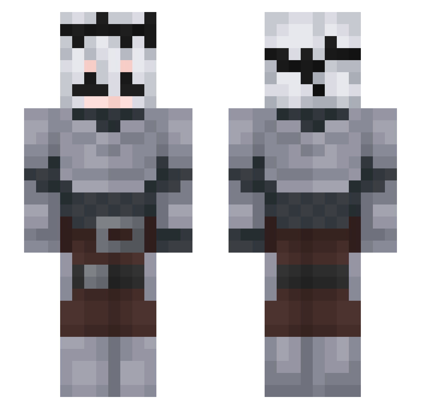 Sentino2137 Minecraft skin, front and back view