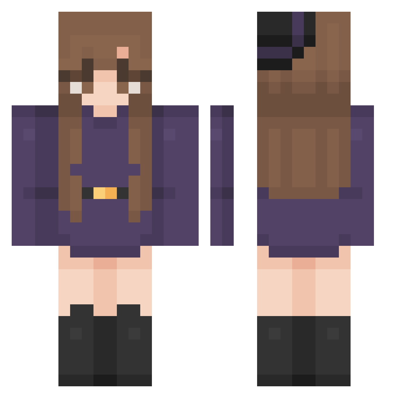 nekonitsu Minecraft skin, front and back view