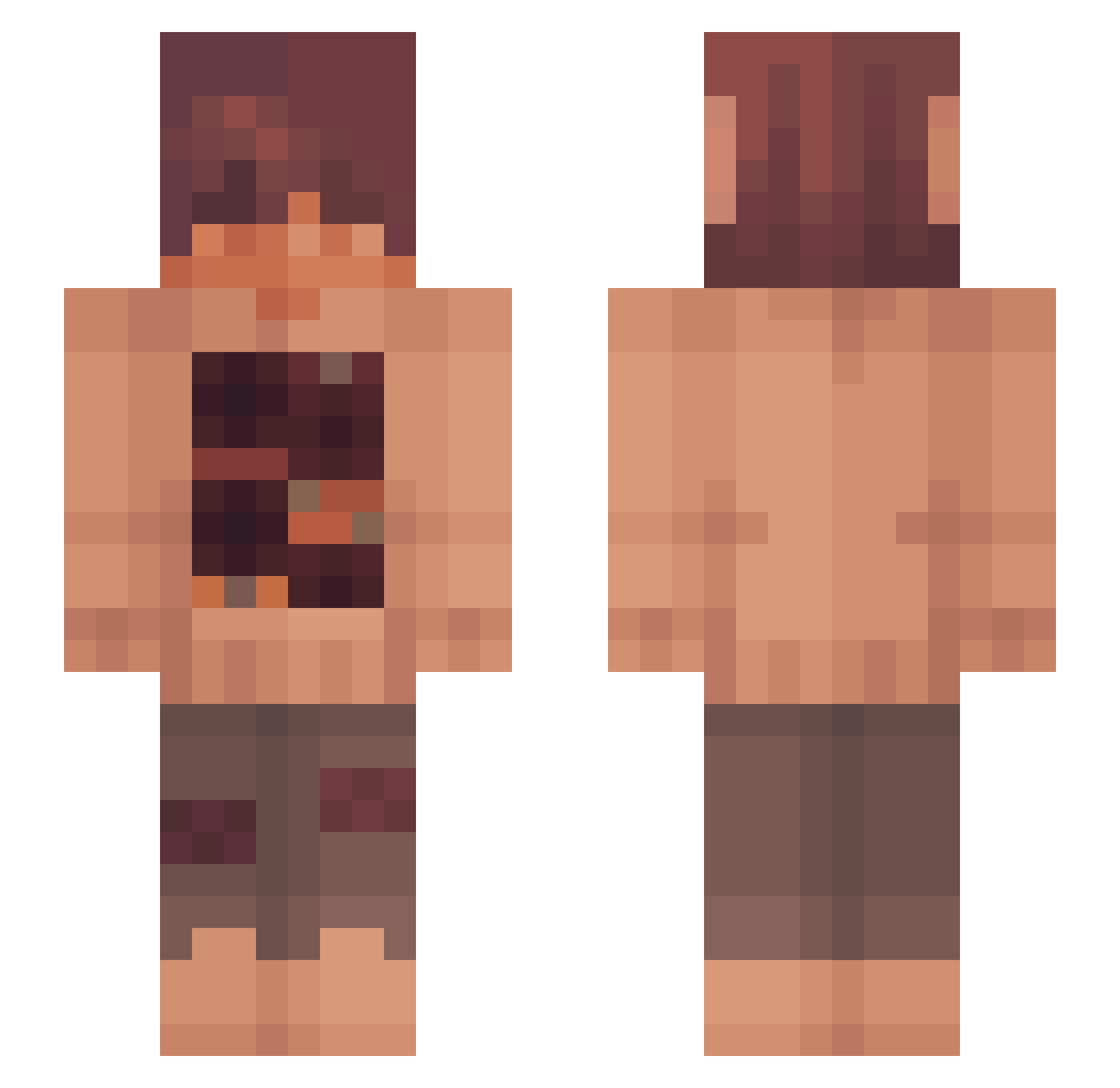 himborights Minecraft skin, front and back view