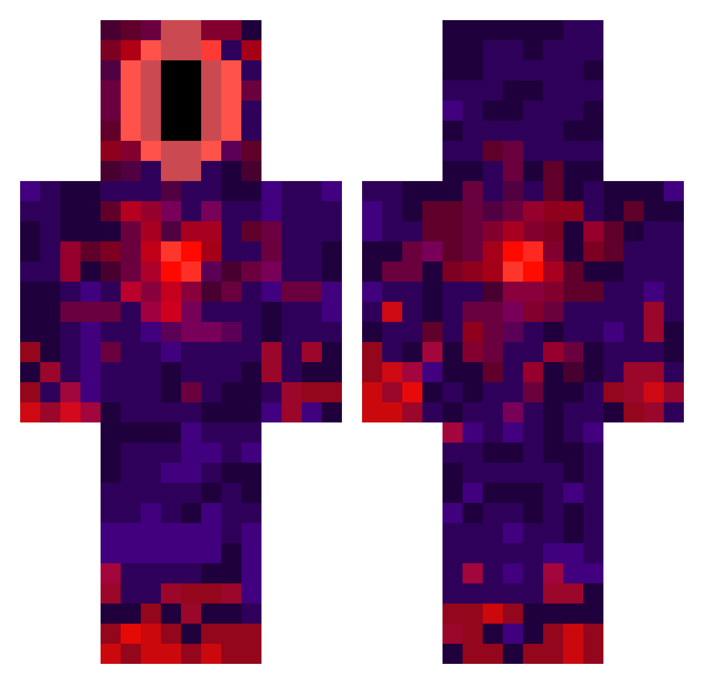 VoidTravler Minecraft skin, front and back view