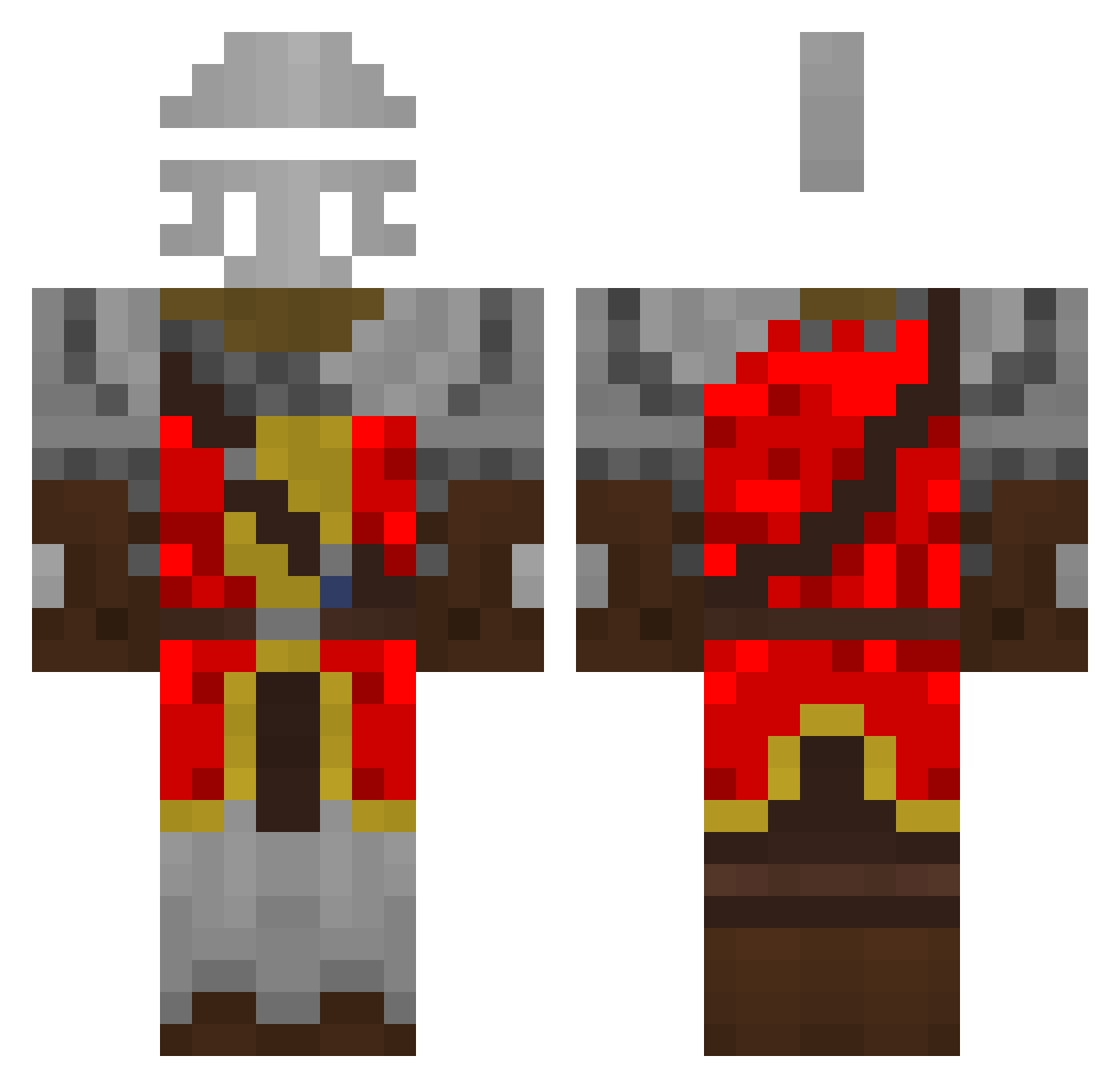 Stanzaic Minecraft skin, front and back view
