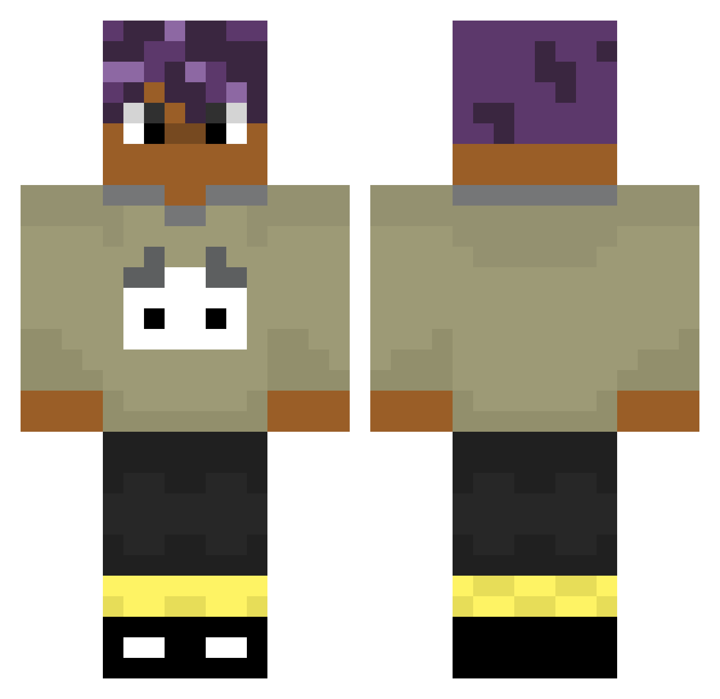 luknxz Minecraft skin, front and back view