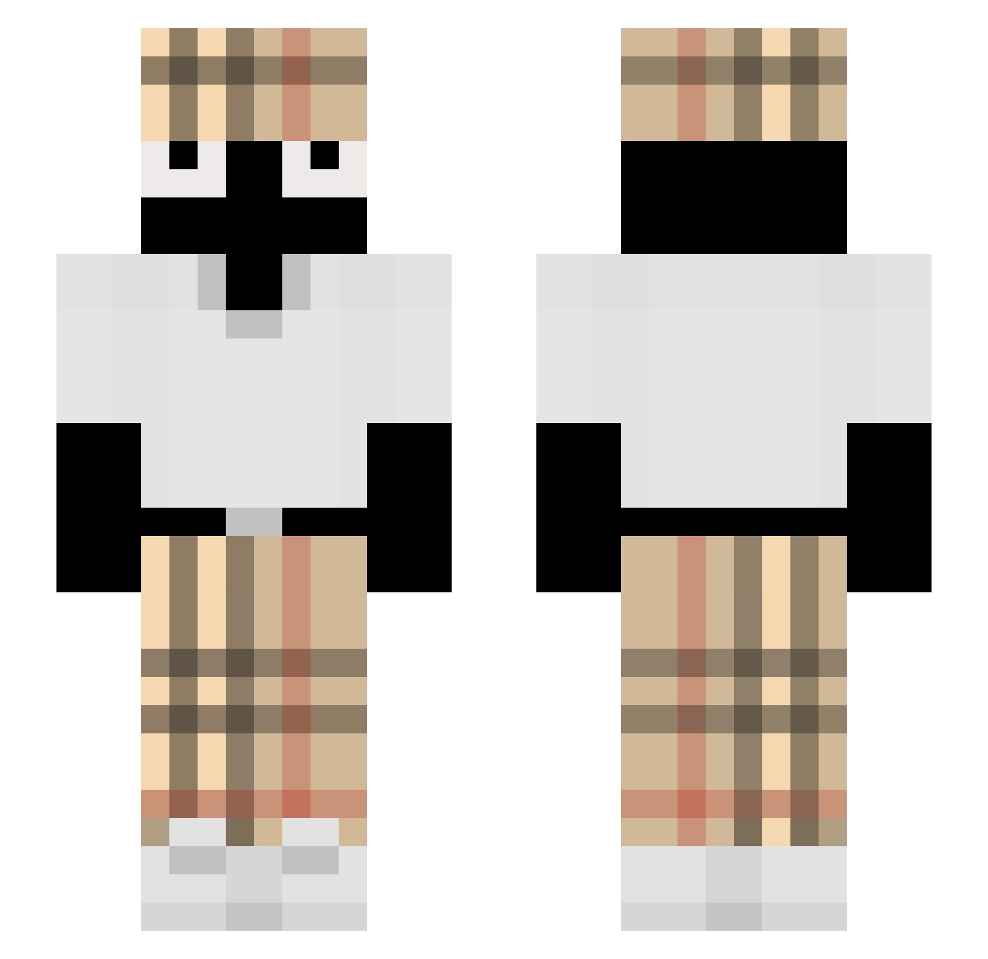 qsmo Minecraft skin, front and back view