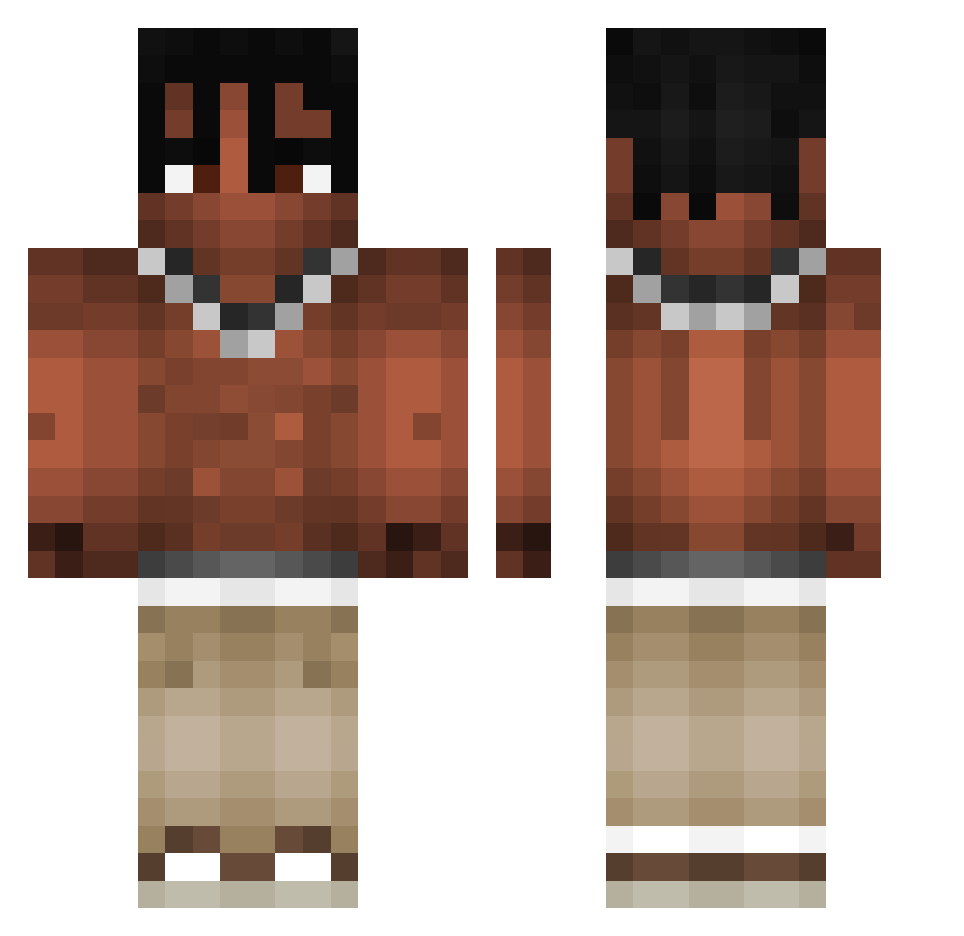 Zenqify Minecraft skin, front and back view