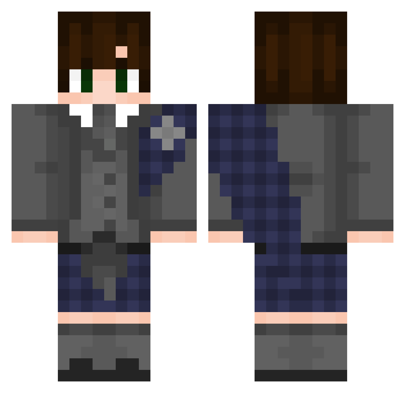 JASKUSHII Minecraft skin, front and back view