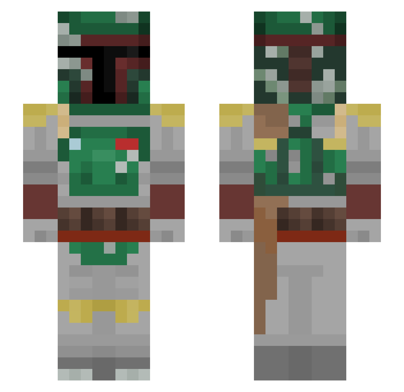 kottzy Minecraft skin, front and back view