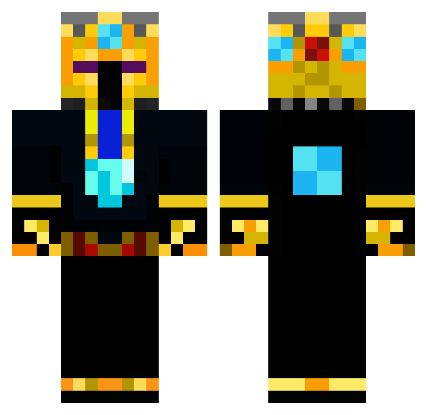 StoneAgeKing Minecraft skin, front and back view