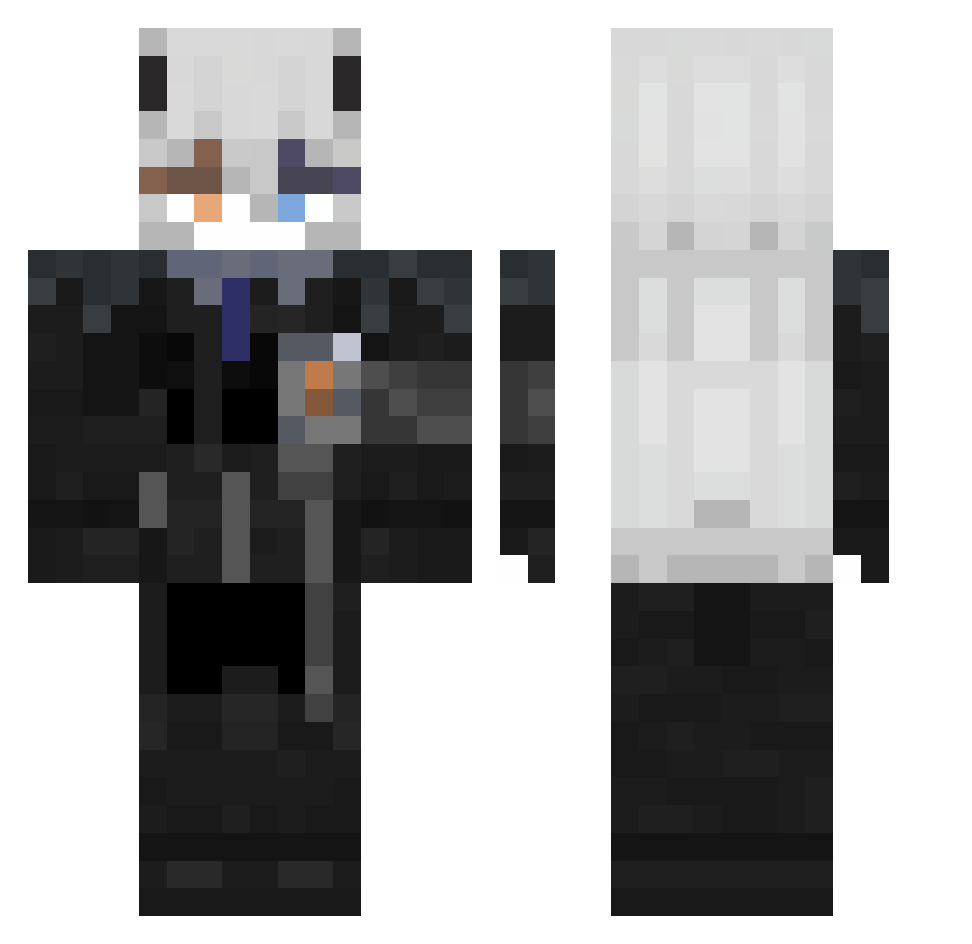 Rerior Minecraft skin, front and back view