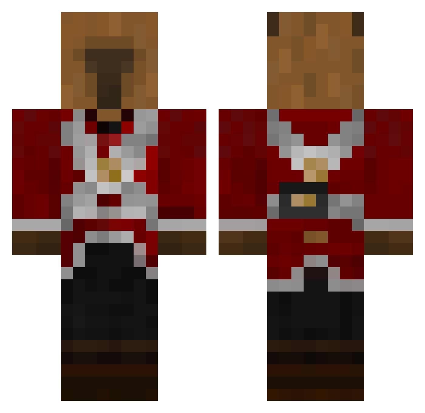 kakti Minecraft skin, front and back view