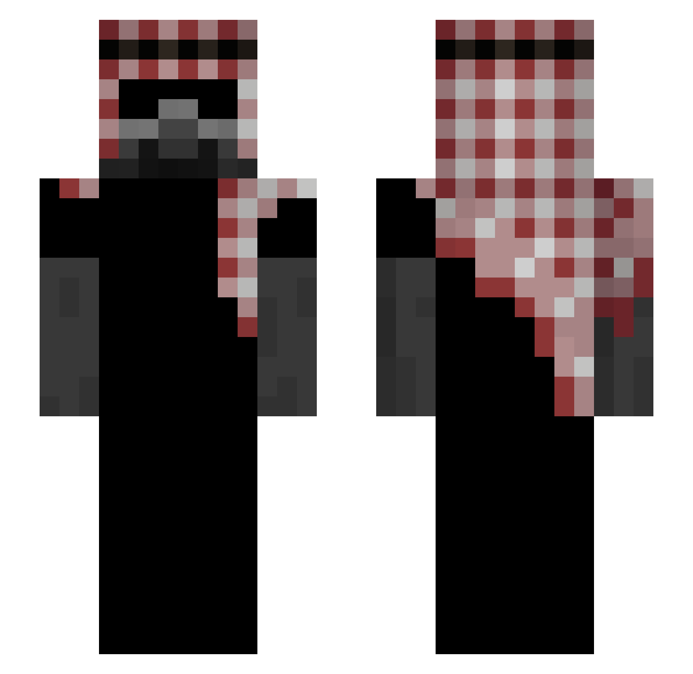 MeWrite Minecraft skin, front and back view