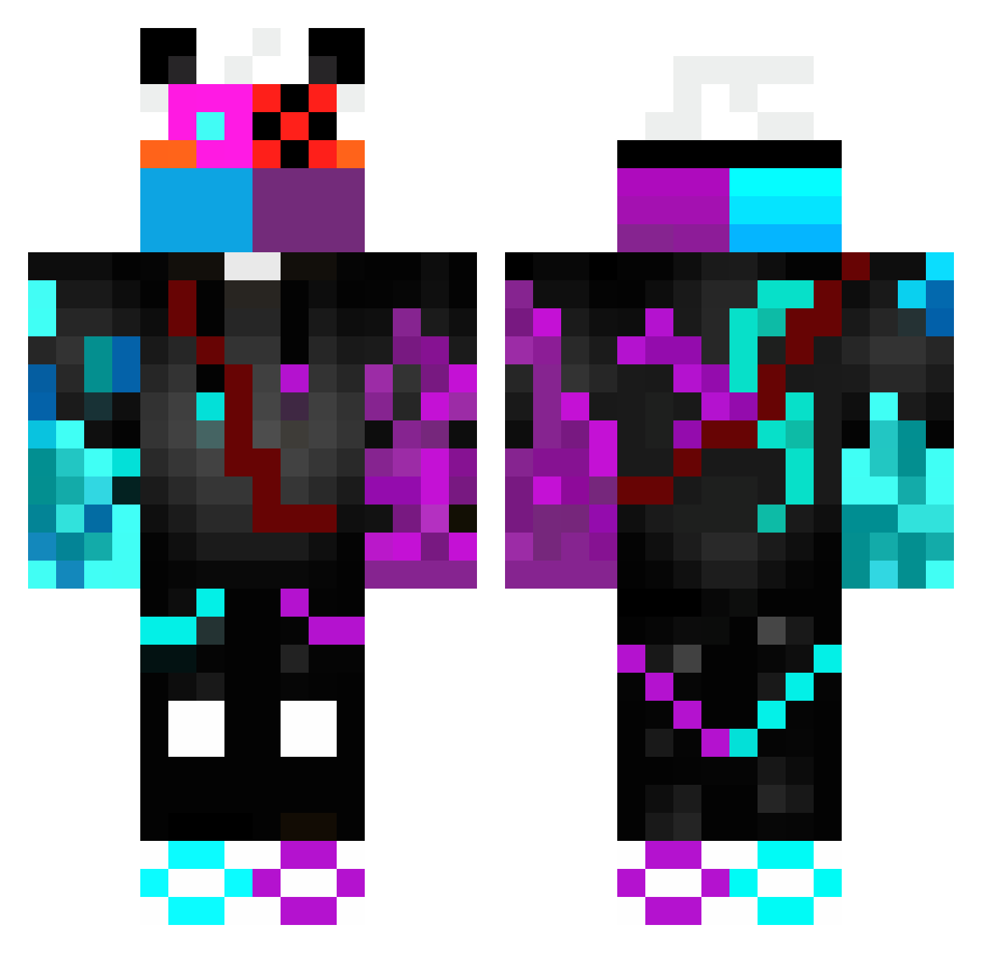 Albino_Goomba Minecraft skin, front and back view