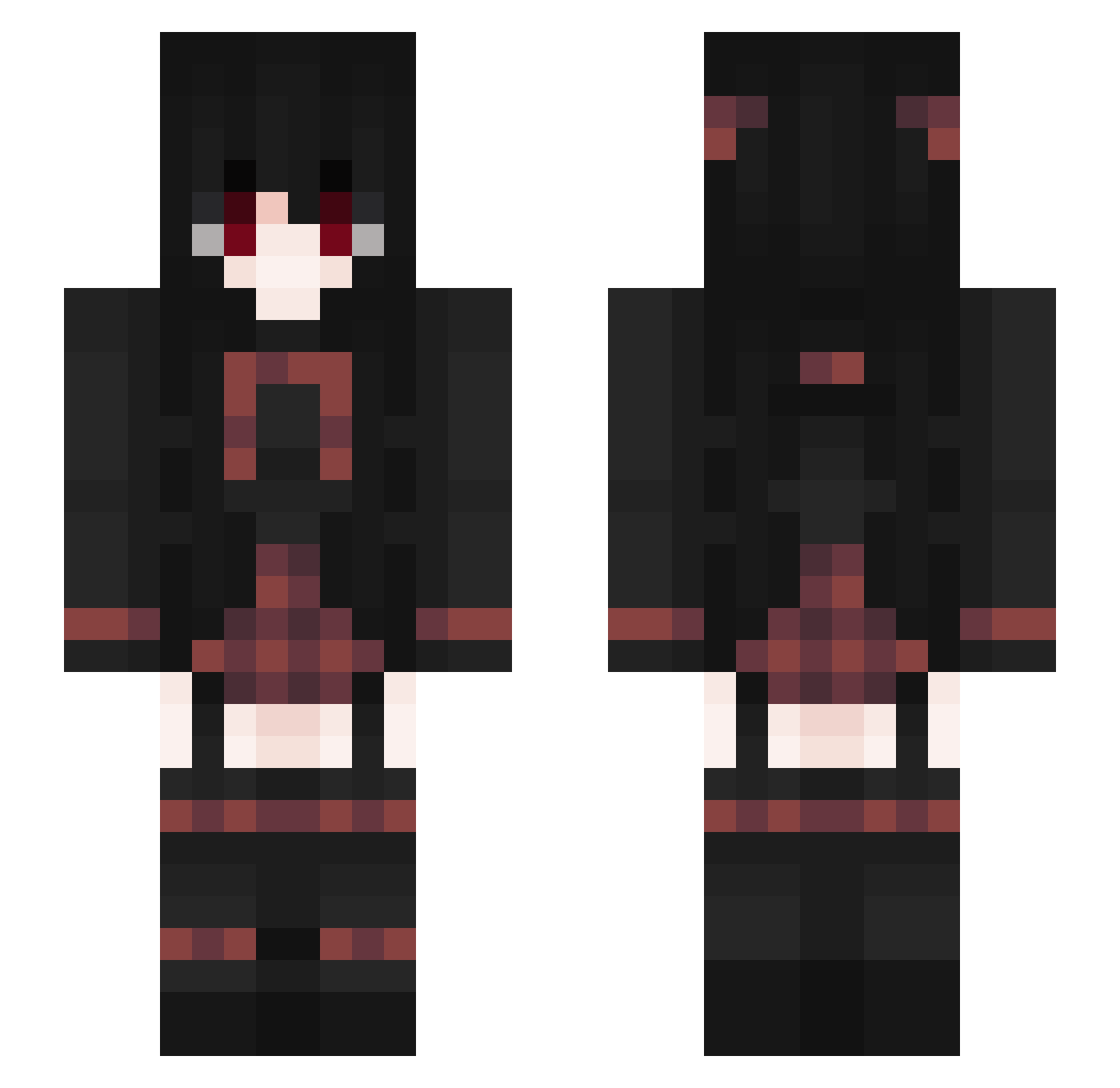 xtuff Minecraft skin, front and back view