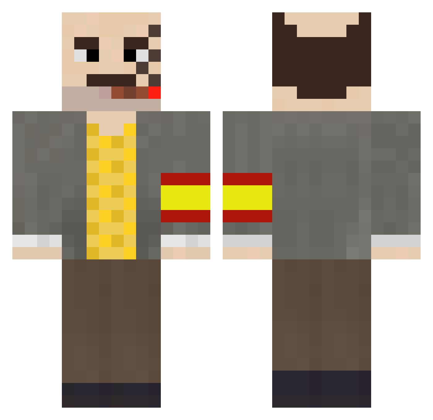 SNMelvin Minecraft skin, front and back view