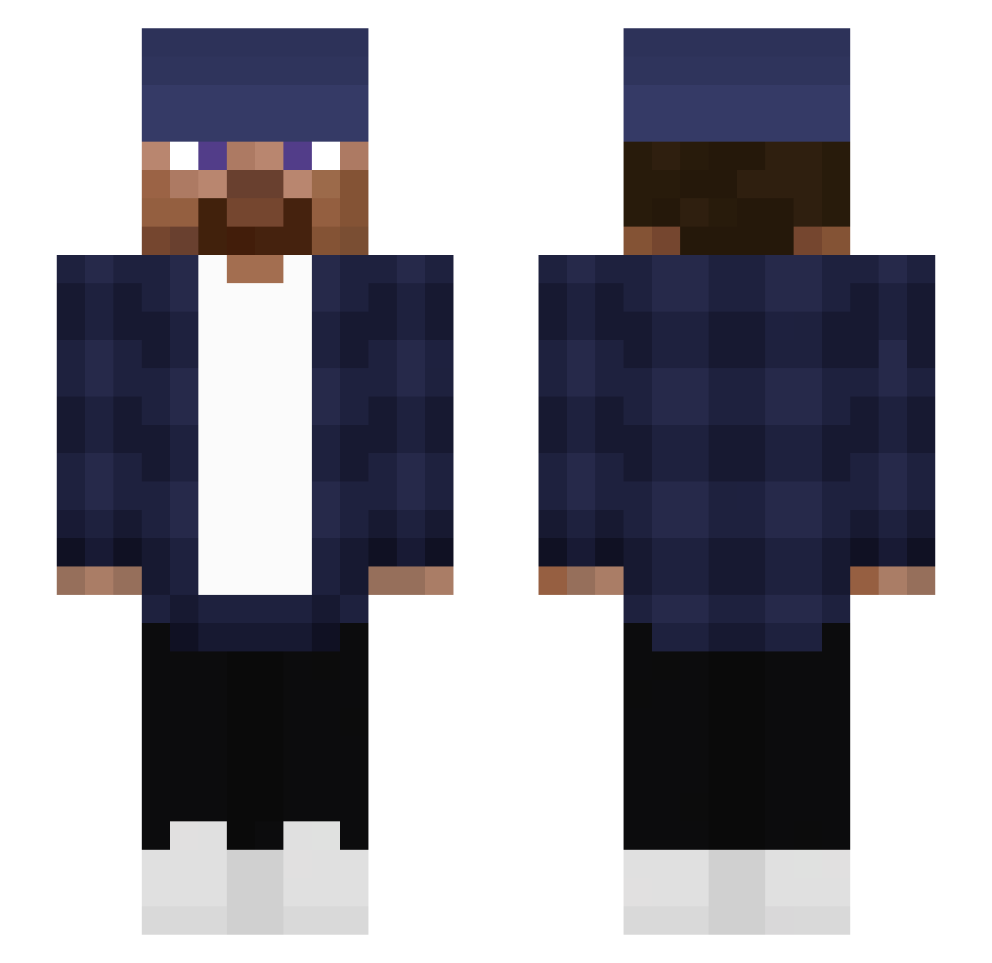 Tagify Minecraft skin, front and back view