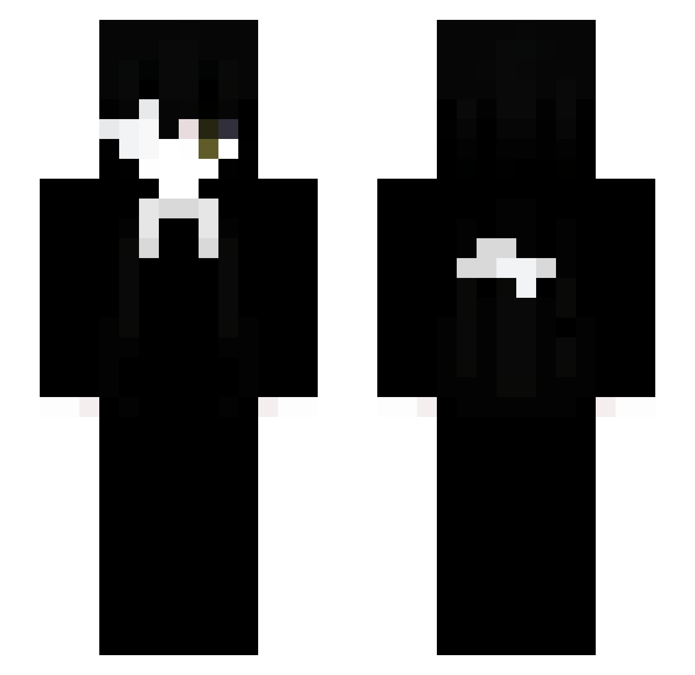 lcaster Minecraft skin, front and back view