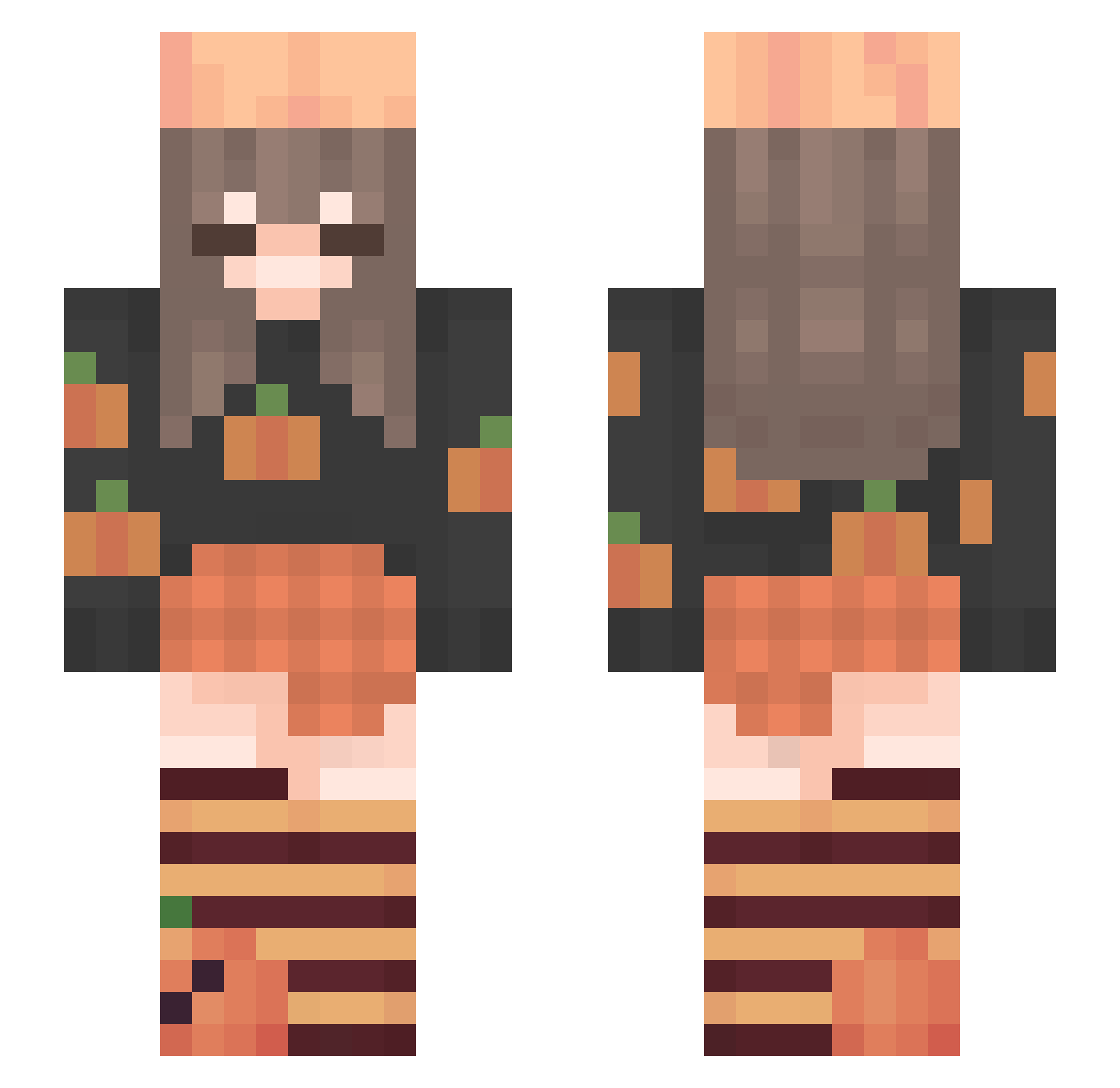 senihi Minecraft skin, front and back view