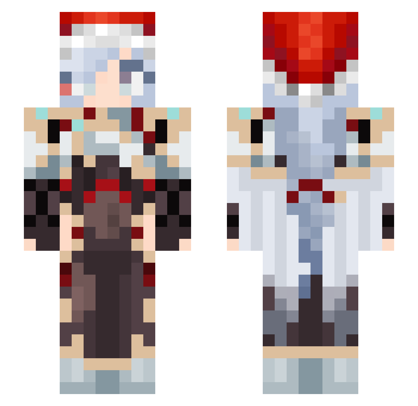Senjougaharx Minecraft skin, front and back view