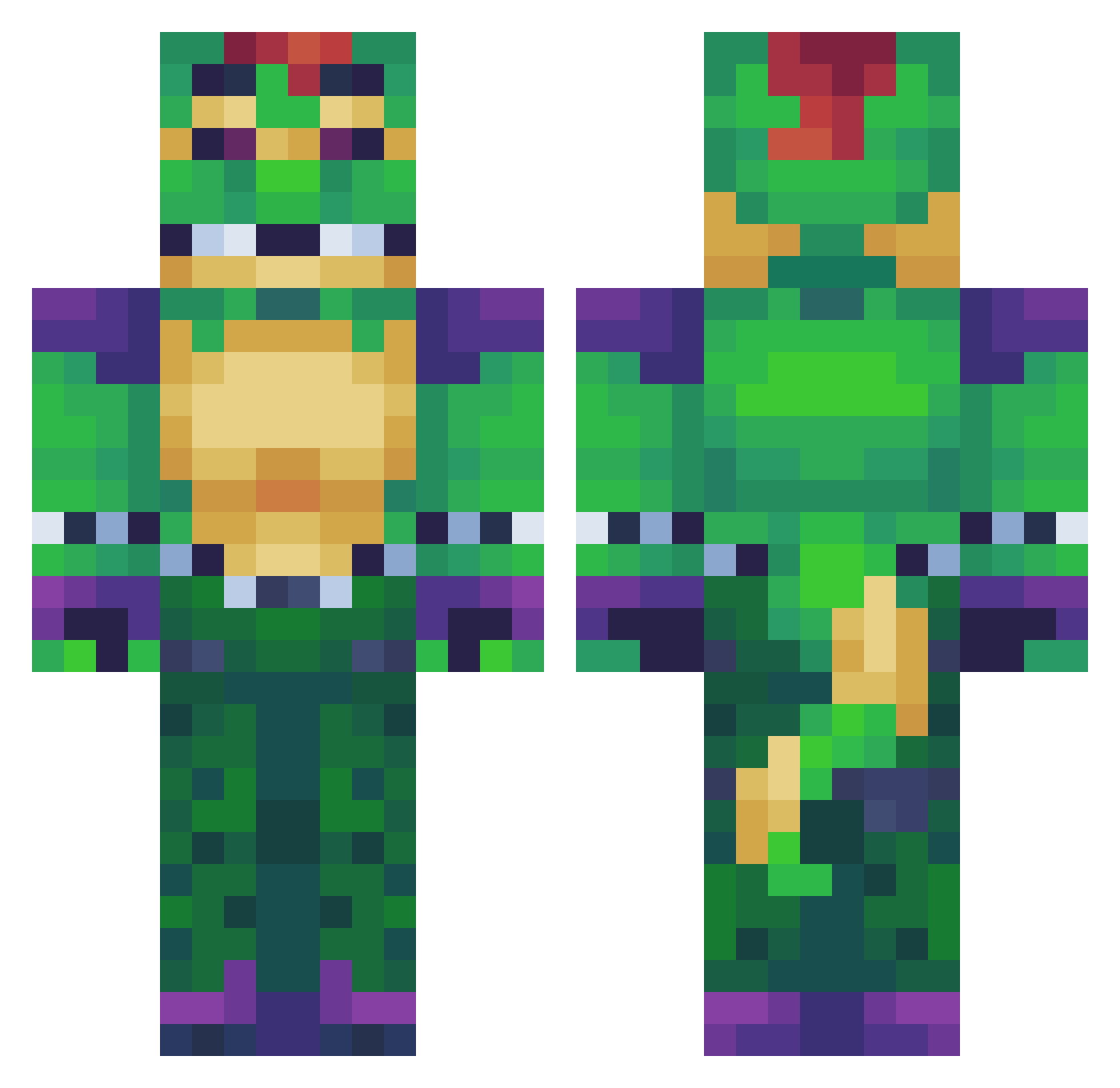 alligatortronic1 Minecraft skin, front and back view