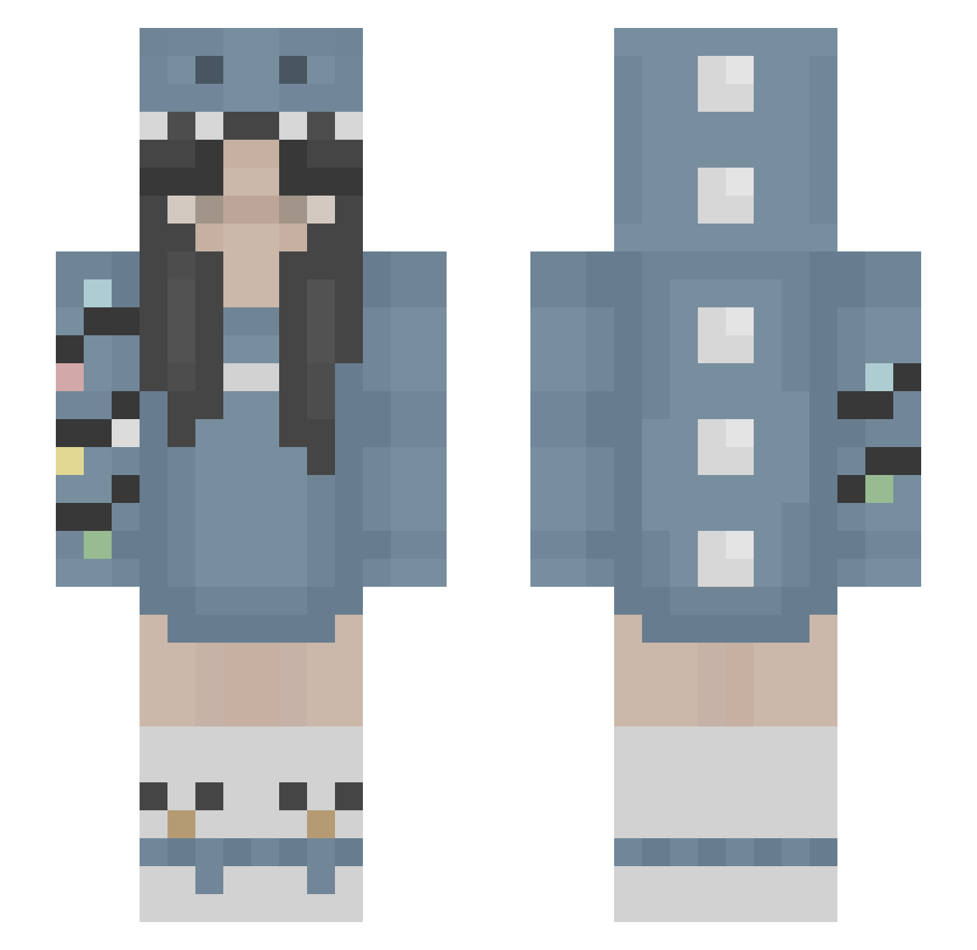 tatersilvia Minecraft skin, front and back view