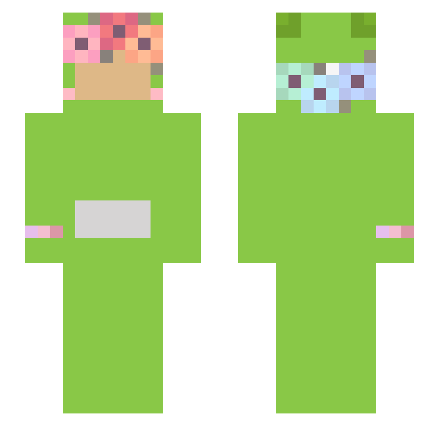 Foolieh Minecraft skin, front and back view
