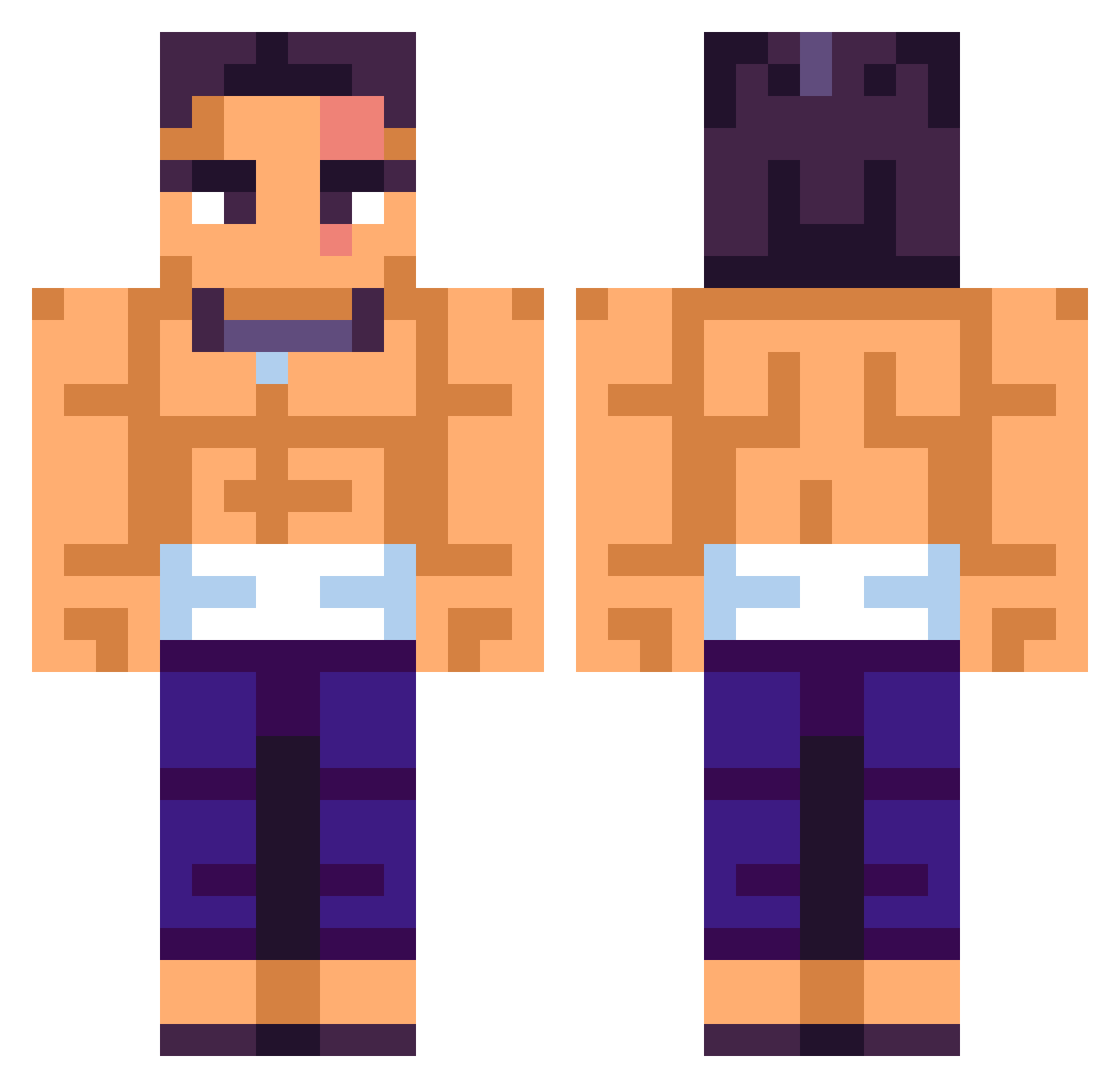 SavageBeast1005 Minecraft skin, front and back view