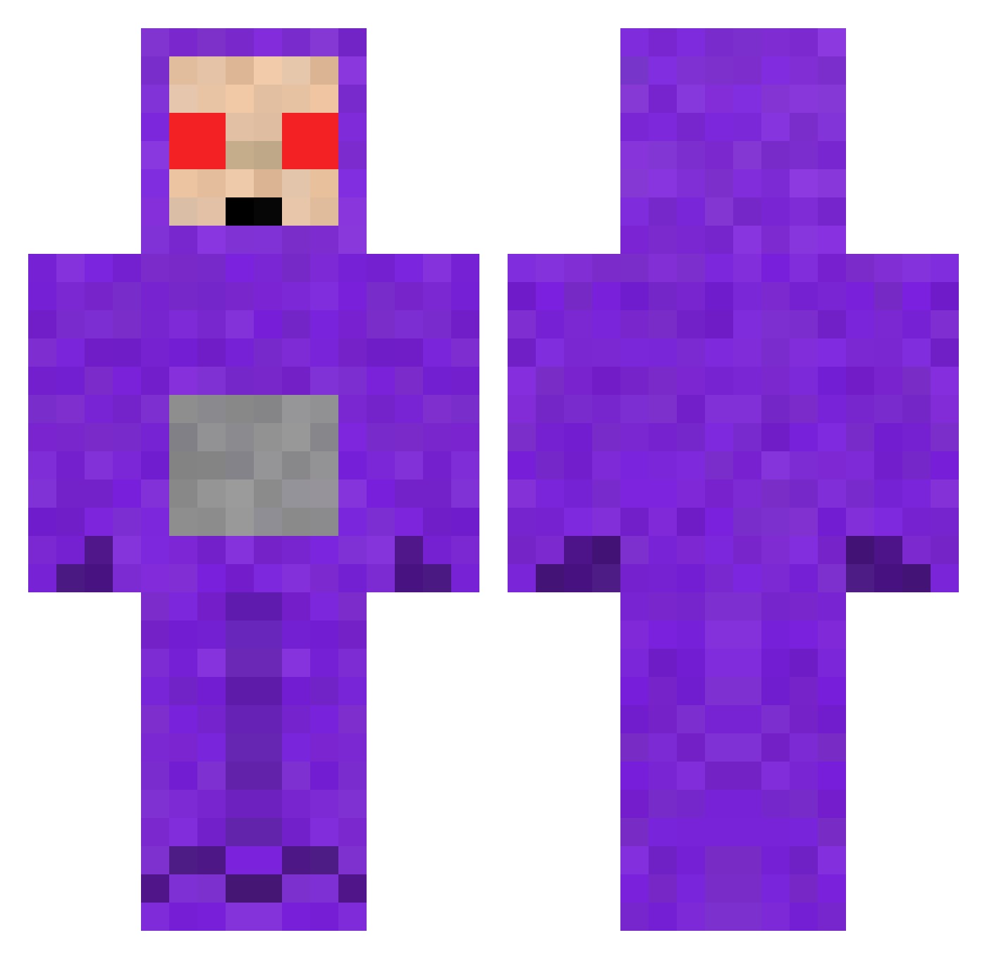 Paramoecium Minecraft skin, front and back view