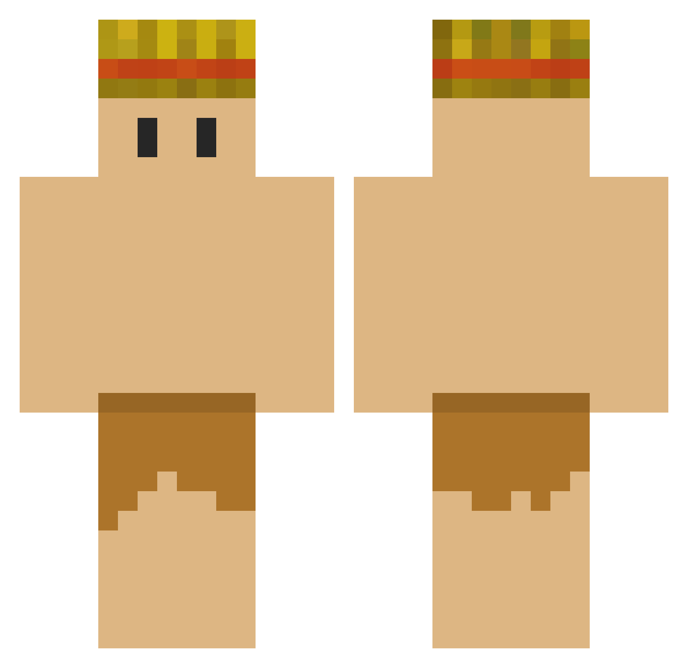 VVavever Minecraft skin, front and back view