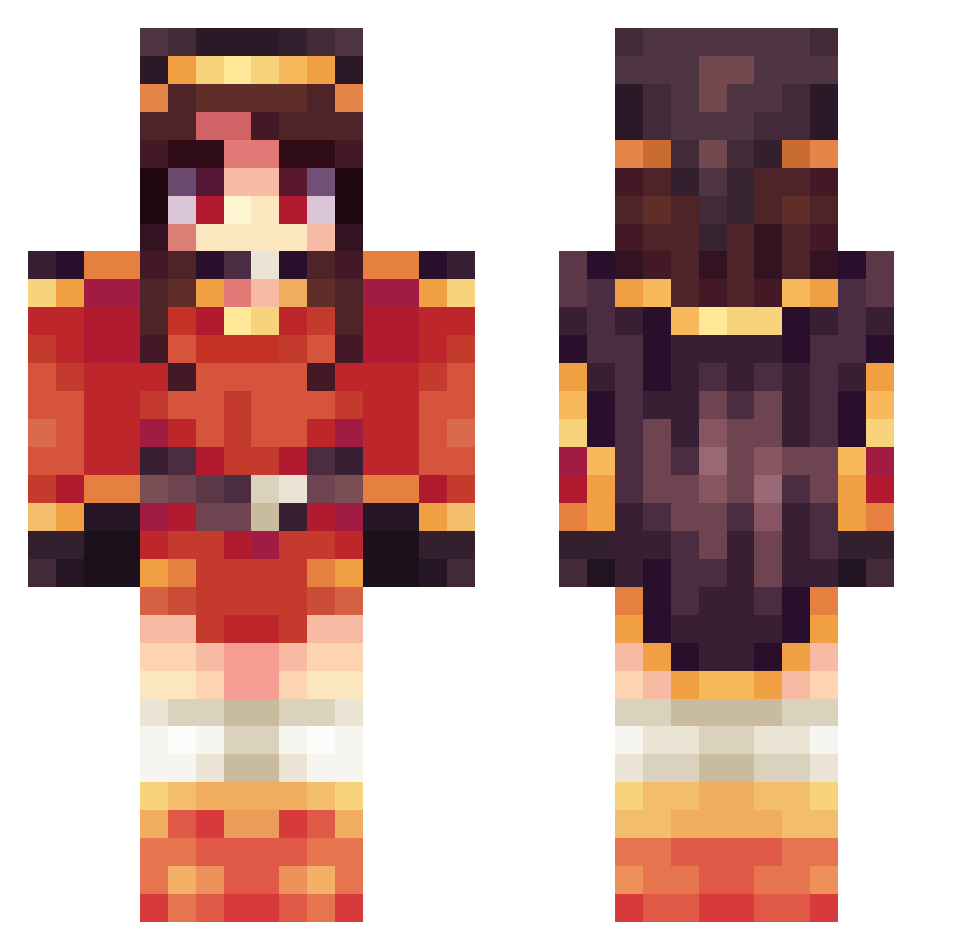 formuloli Minecraft skin, front and back view