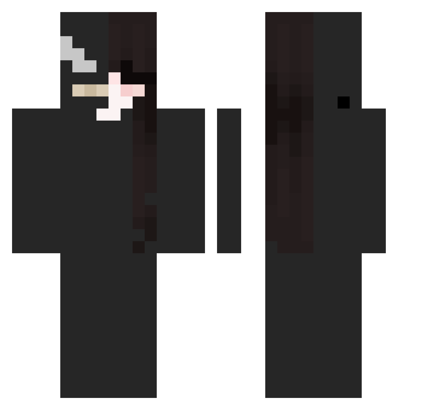 zvhrv Minecraft skin, front and back view