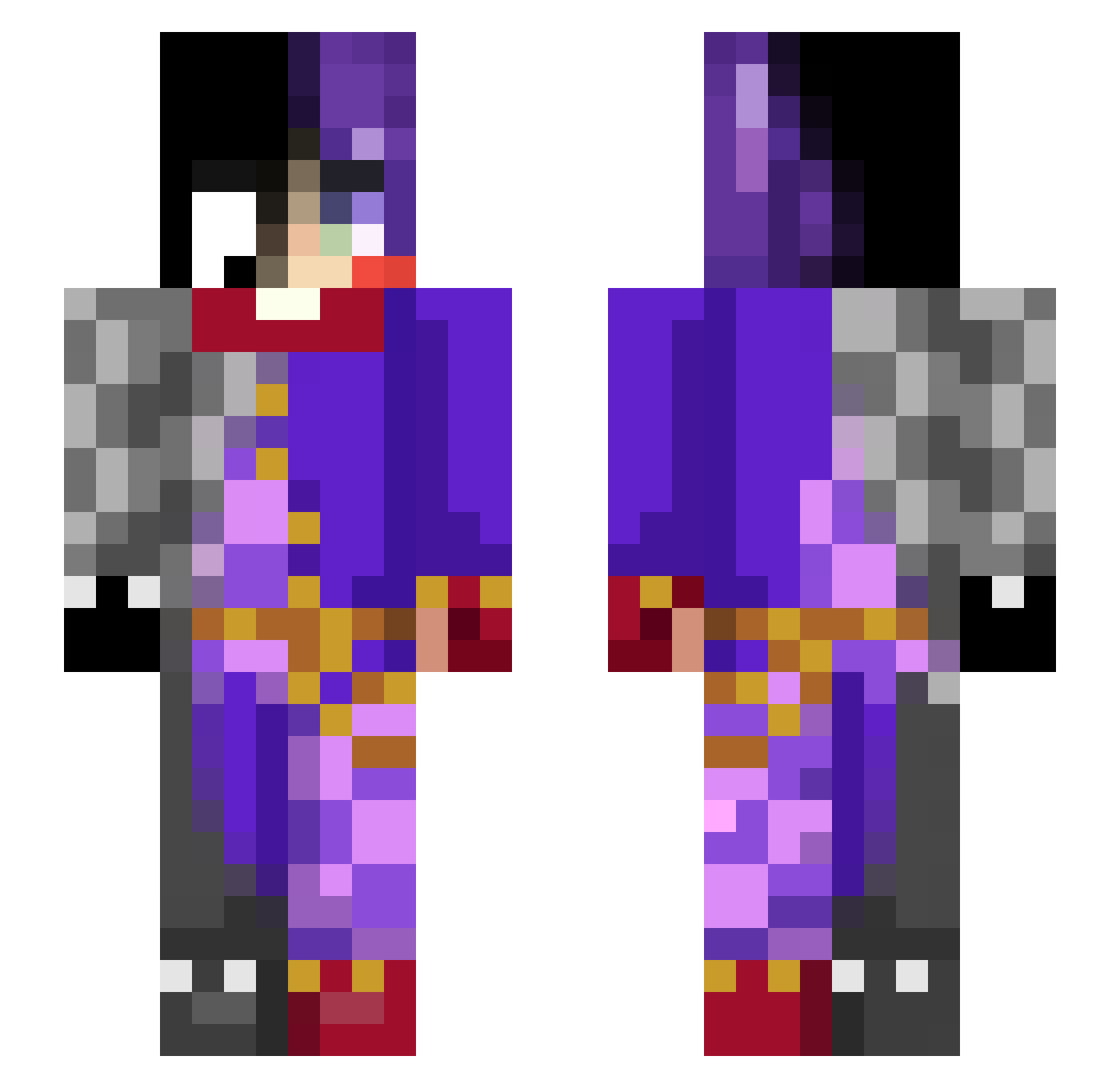 LittleMnky Minecraft skin, front and back view