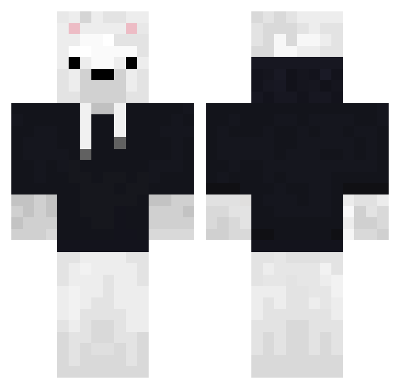 RageHit Minecraft skin, front and back view