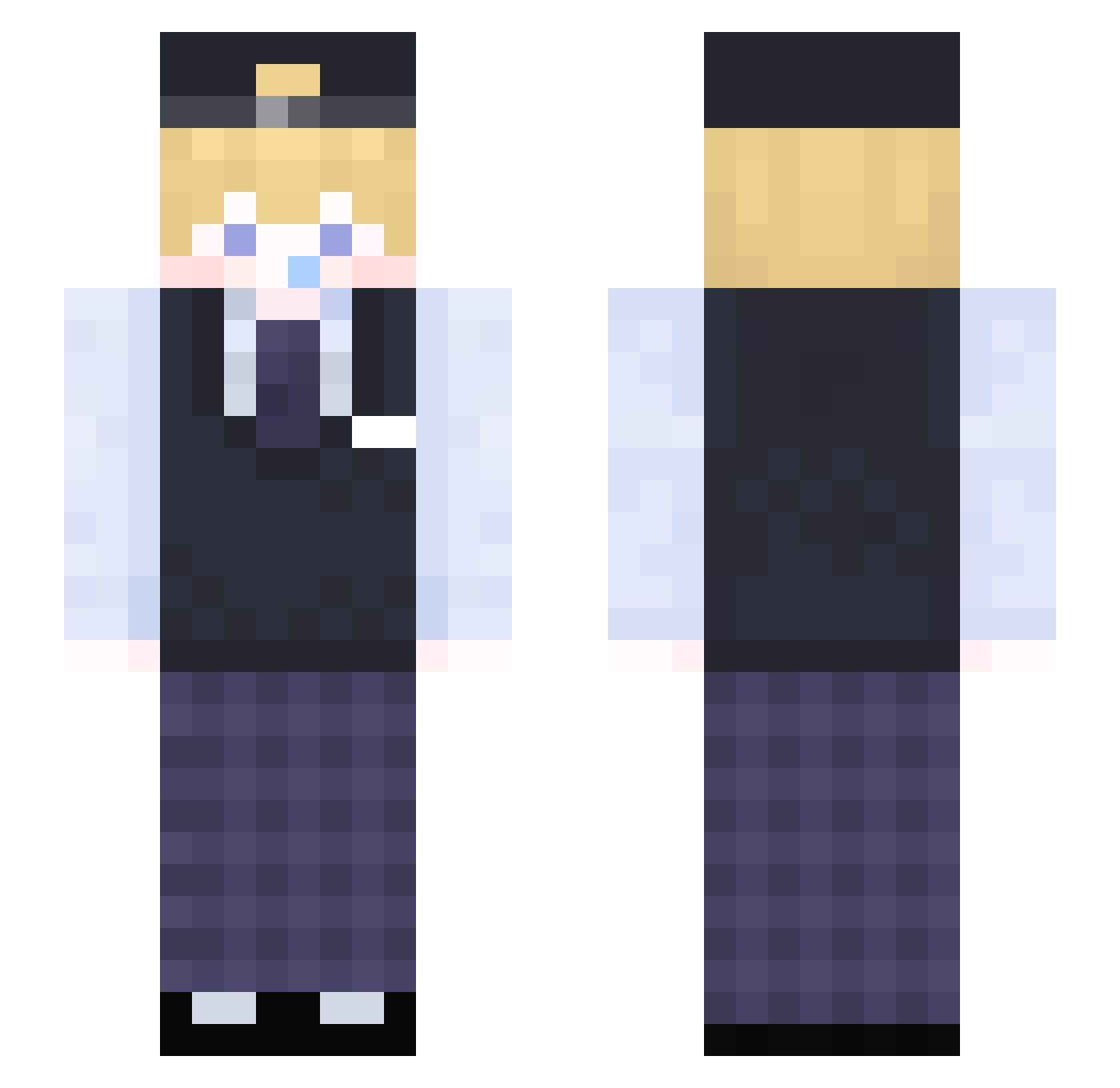 SYUBl Minecraft skin, front and back view