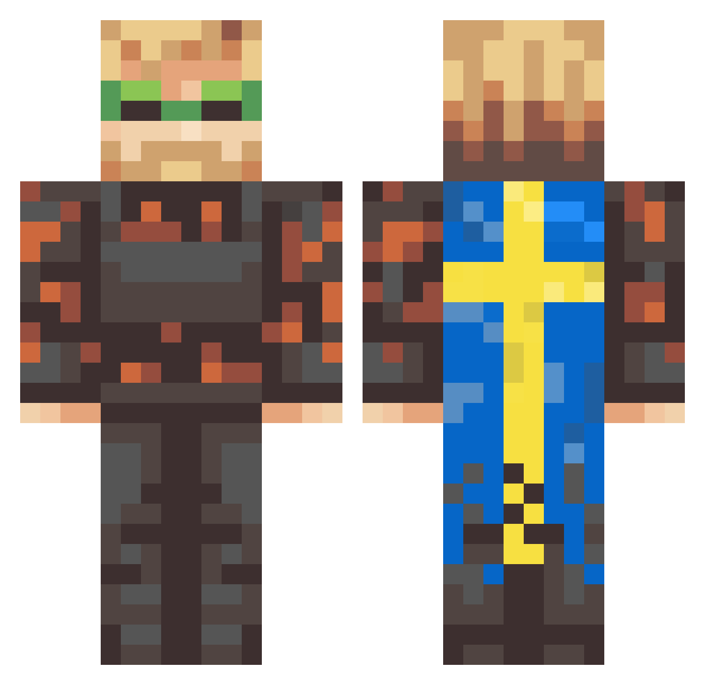 hvrbros Minecraft skin, front and back view