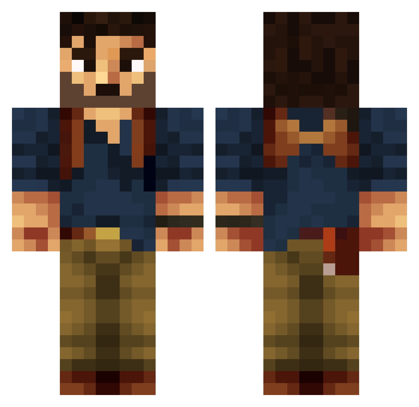 MehhT Minecraft skin, front and back view
