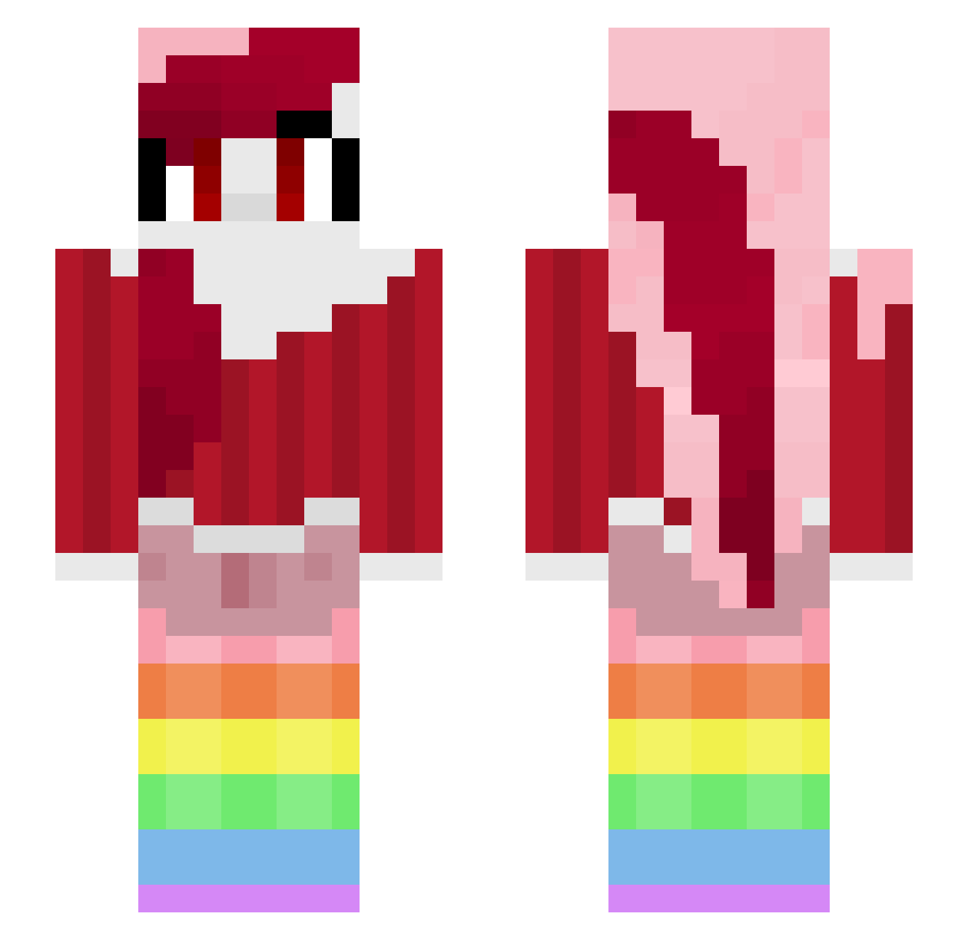 Outruns Minecraft skin, front and back view