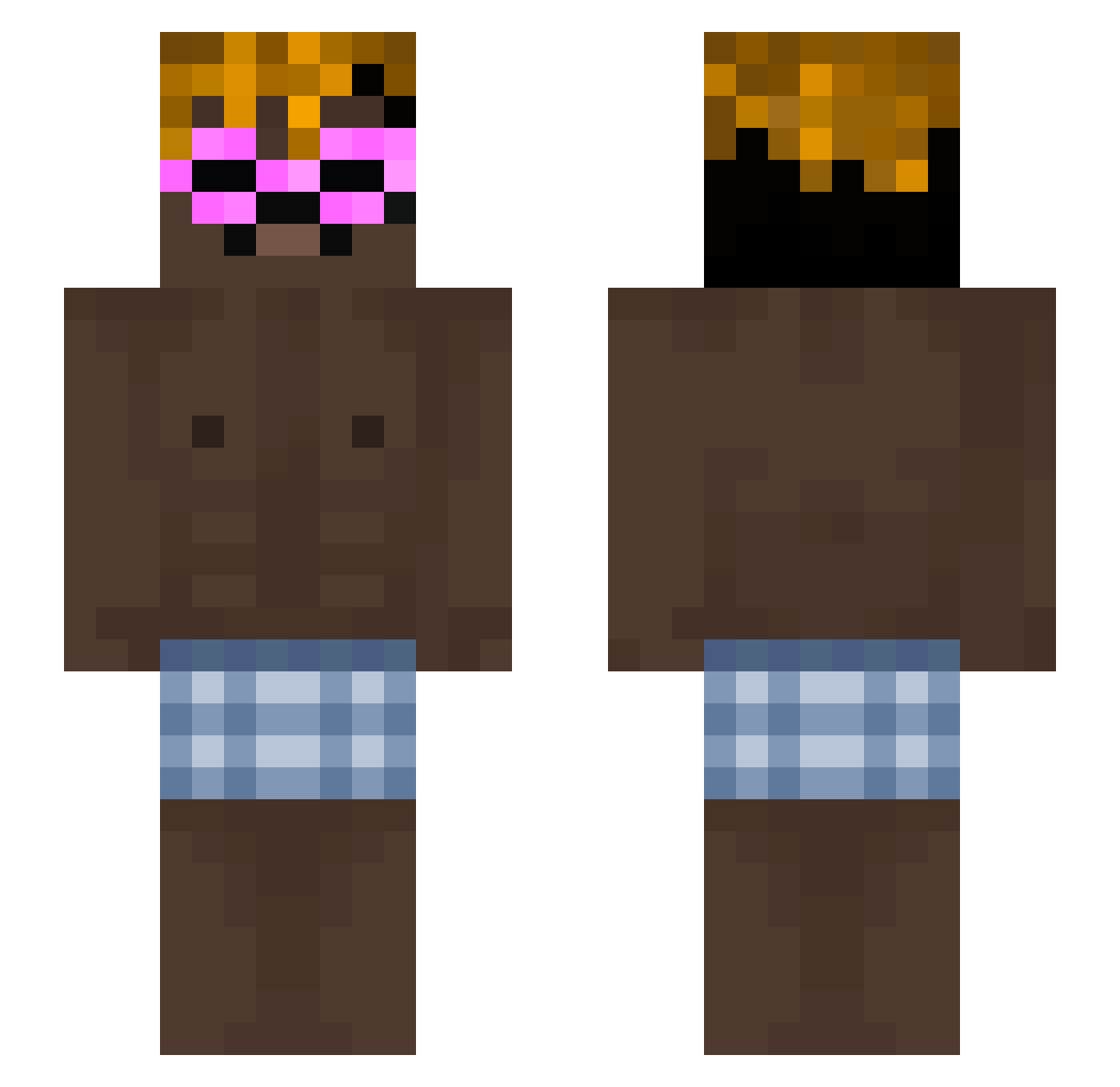 ItsRijk Minecraft skin, front and back view