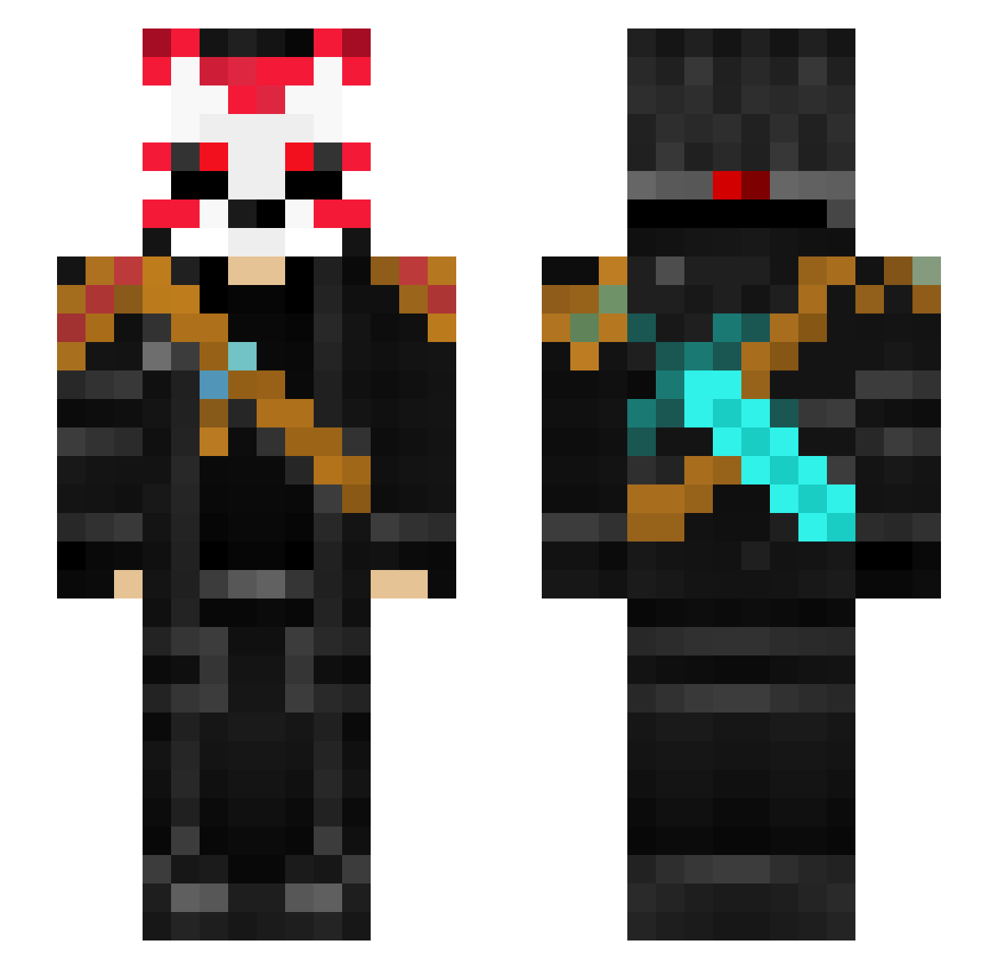 HyperLyric Minecraft skin, front and back view