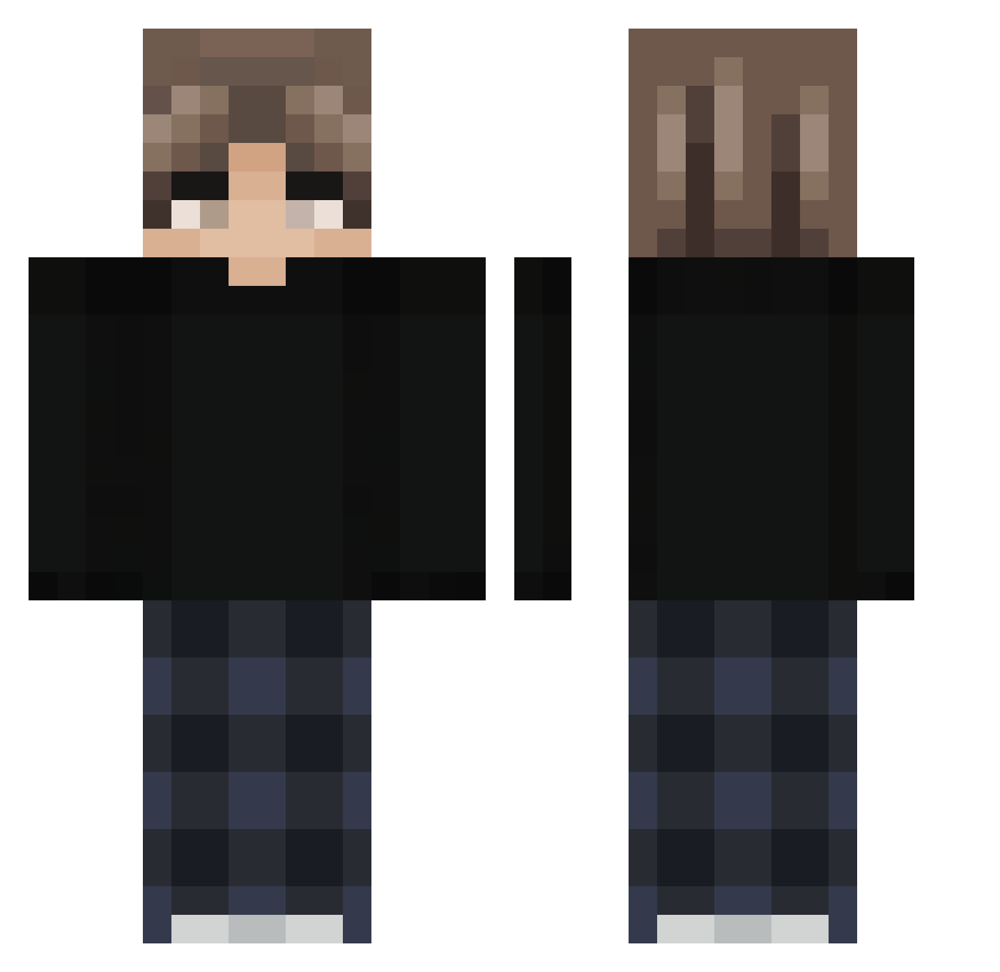ZeRi123 Minecraft skin, front and back view