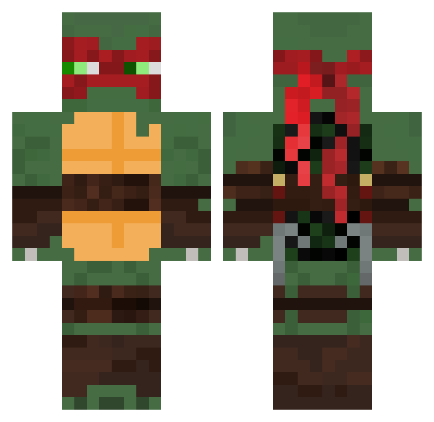 BananaZrea Minecraft skin, front and back view