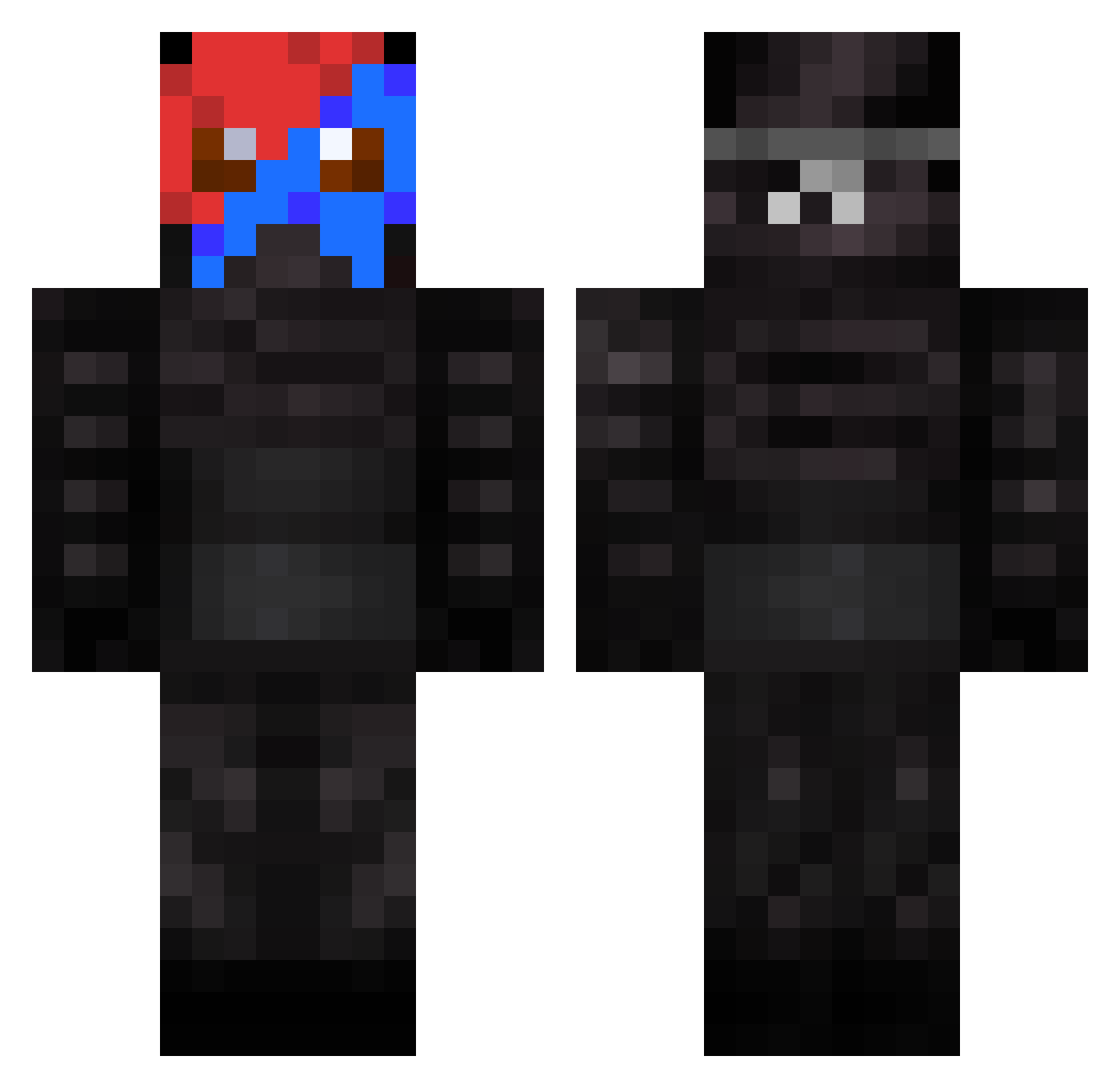 Underwent Minecraft skin, front and back view