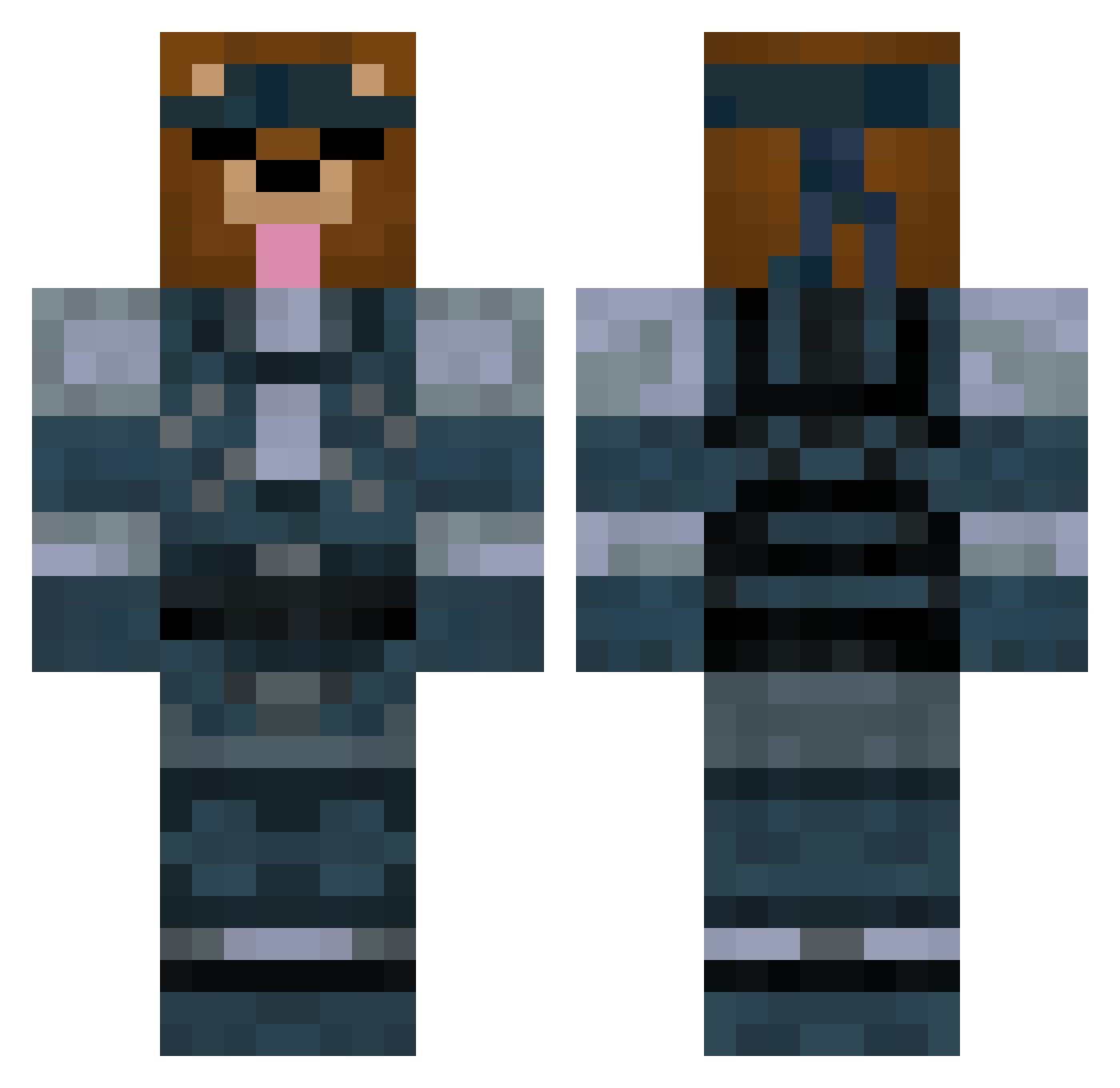 Tsukki0 Minecraft skin, front and back view