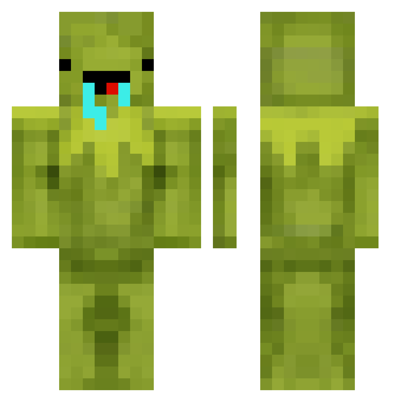 _WaterMan_ Minecraft skin, front and back view