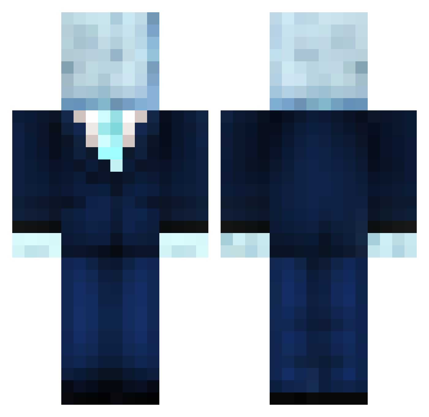 Maastral Minecraft skin, front and back view
