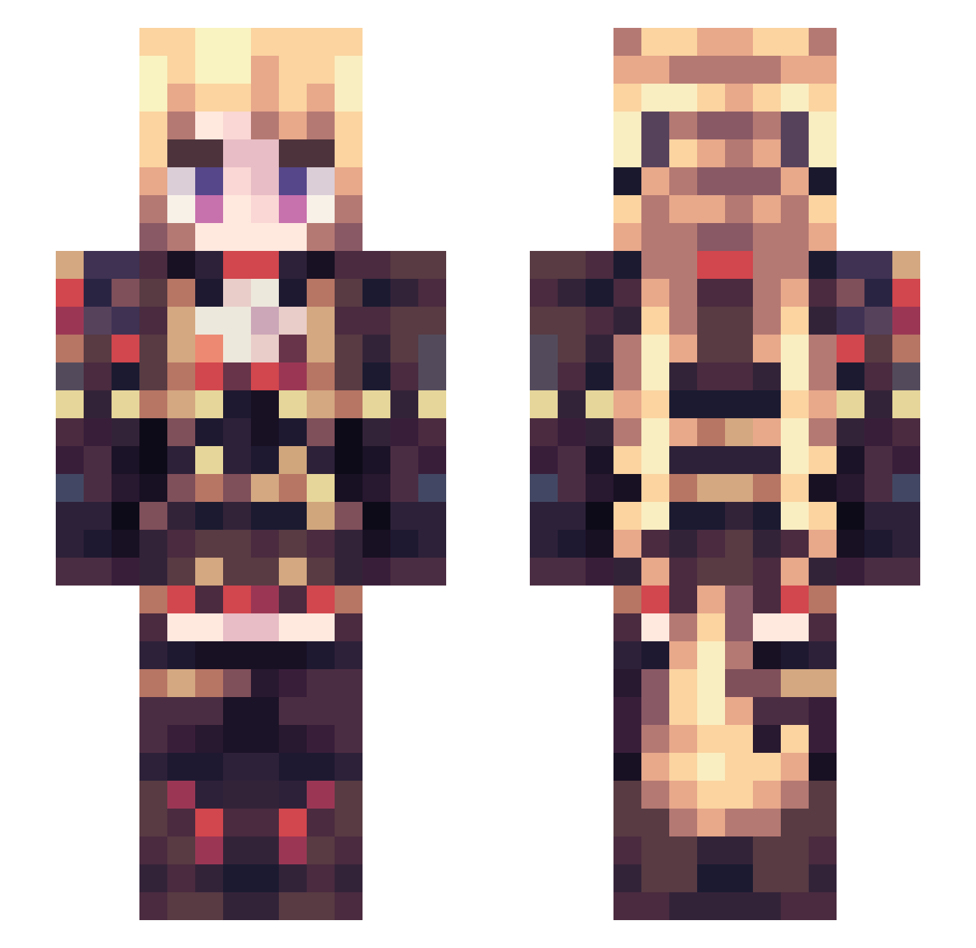 Stylo7 Minecraft skin, front and back view